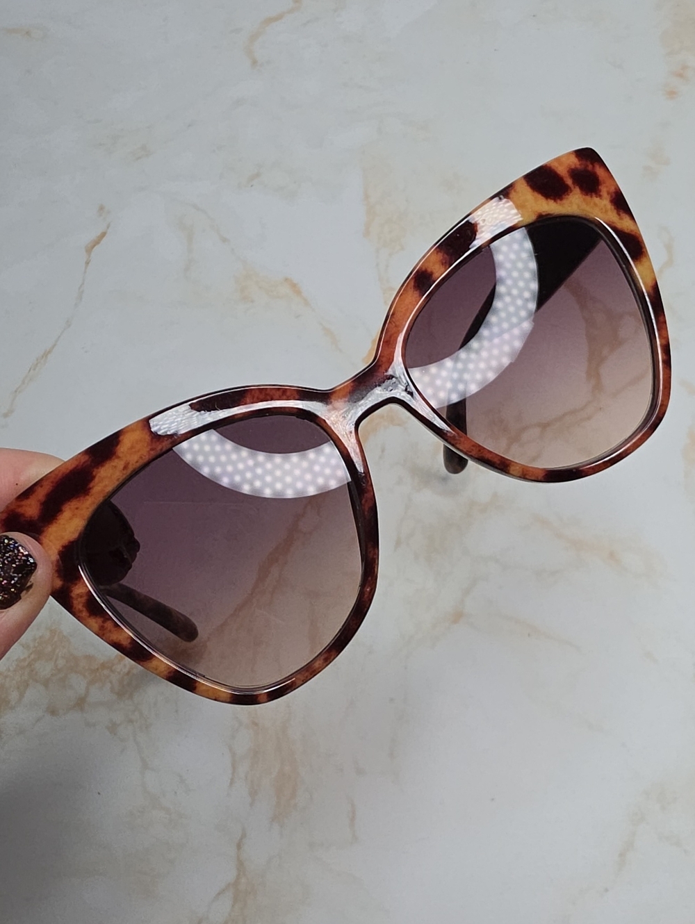 Aldo Denola Cat Tortoiseshell Cat Eye Sunglasses - Brown - Picture 7 of 7
